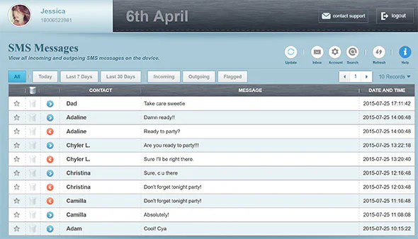 spy iPhone message with FlexiSPY