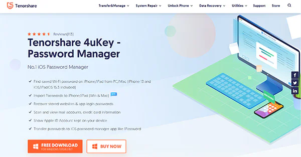 Tenorshare 4uKey Password Manager Review